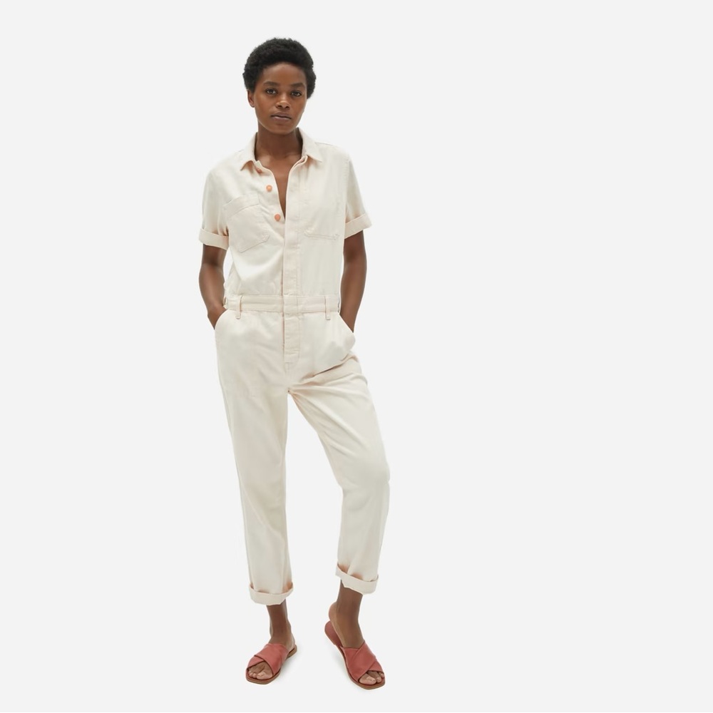 Everlane The Super-Soft Summer Jean Coverall in Bone Size: 8, NWT